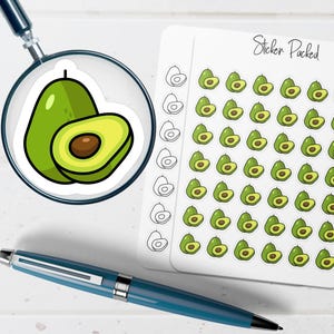 Avocado Planner Sticker Avocado Icon Sticker Avocado Sticker Food Planner Stickers