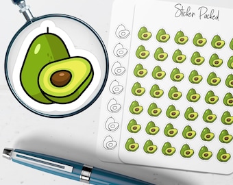 Avocado Planner Sticker Avocado Icon Sticker Avocado Sticker Food Planner Stickers