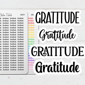 Gratitude Planner Sticker Gratitude Script Sticker Gratitude Word Sticker Gratitude Script Planner Sticker