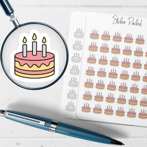 Birthday Cake Planner Stickers Birthday Stickers for Planners