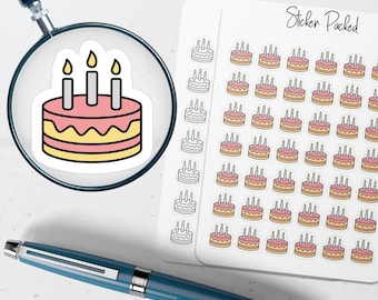 Birthday Cake Planner Stickers Birthday Stickers for Planners