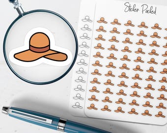 Pegatina para planificador de sombreros, pegatina con icono de sombrero, pegatina de sombrero