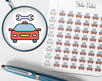 Autocollant planificateur d'entretien de voiture Autocollant d'icône d'entretien de voiture Autocollant d'entretien de voiture