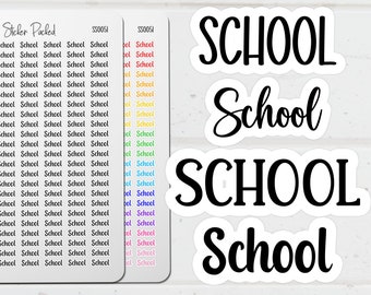 School Planner Sticker School Script Sticker School Word Sticker School Script Planner Sticker