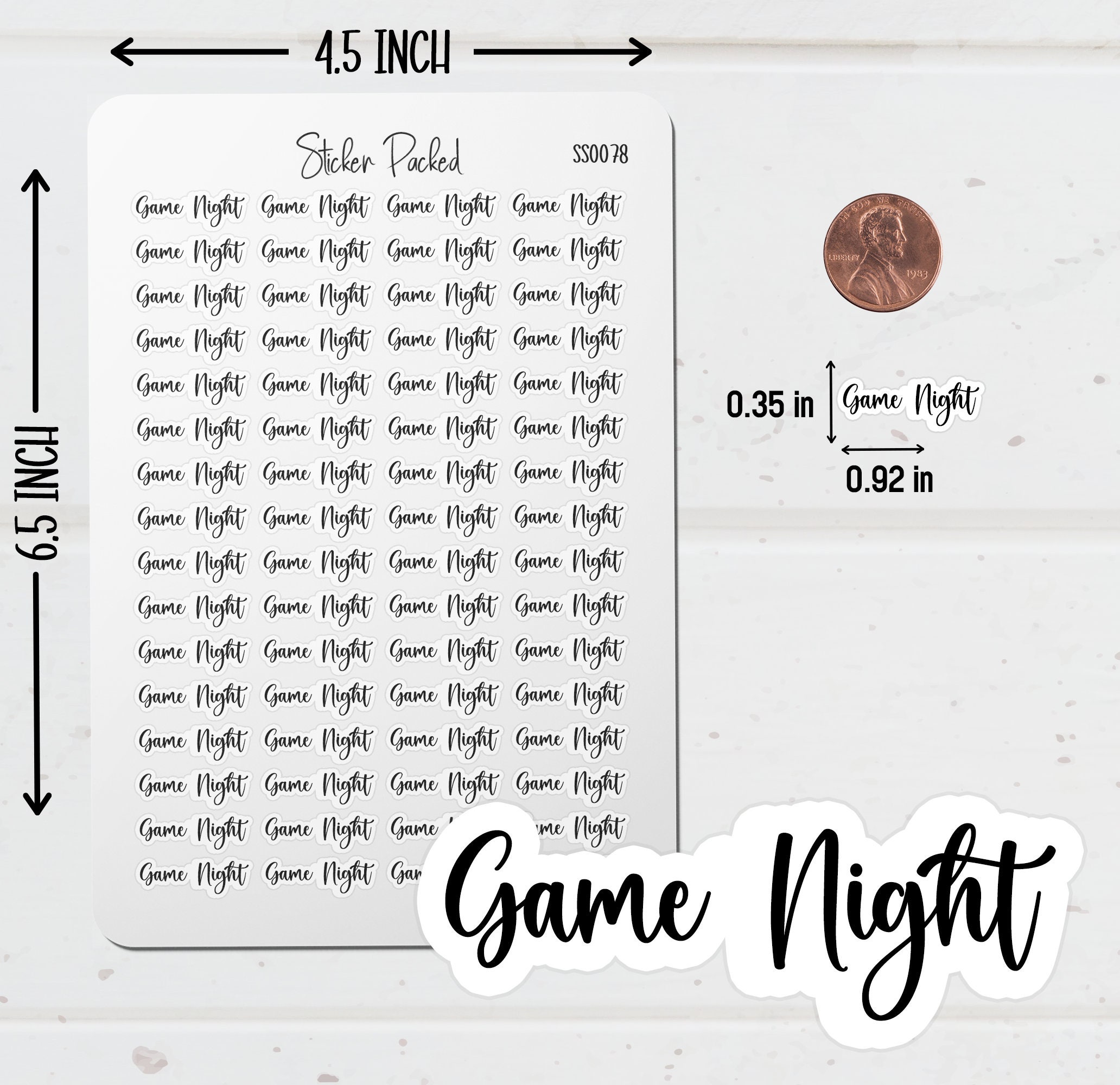 Game Night Script Game Night Planner Sticker Game Night Script Sticker Game Night Word ...