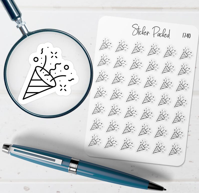 Confetti Planner Sticker Confetti Icon Sticker Confetti Sticker - Etsy