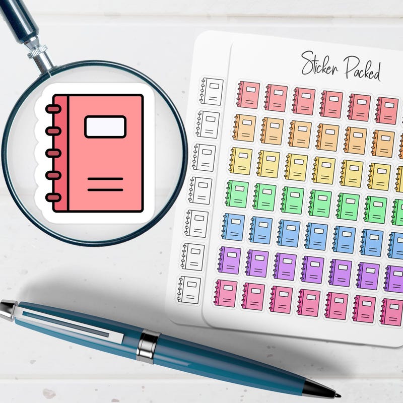 Notebook Line Sticker Sticker Notebook - Etsy