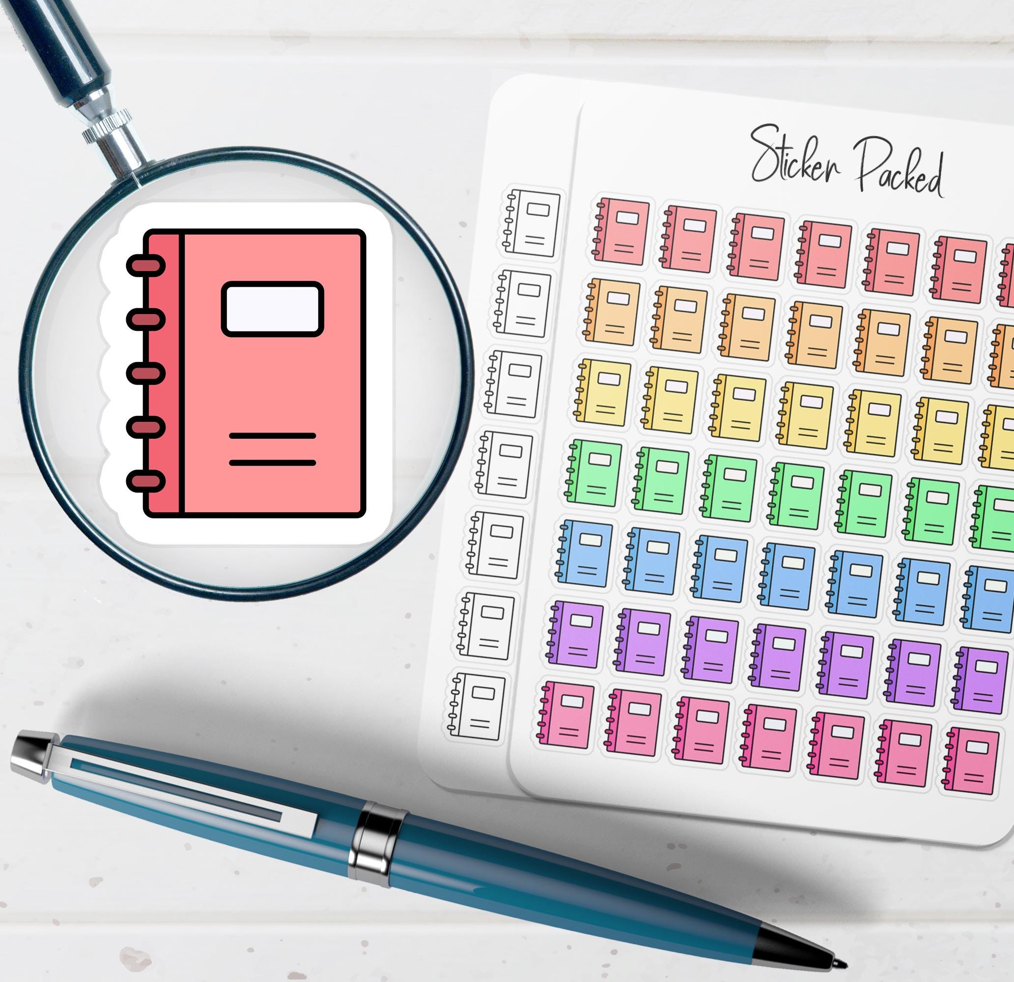 Notebook Planner Sticker Notebook Icon Sticker Notebook Sticker - Etsy