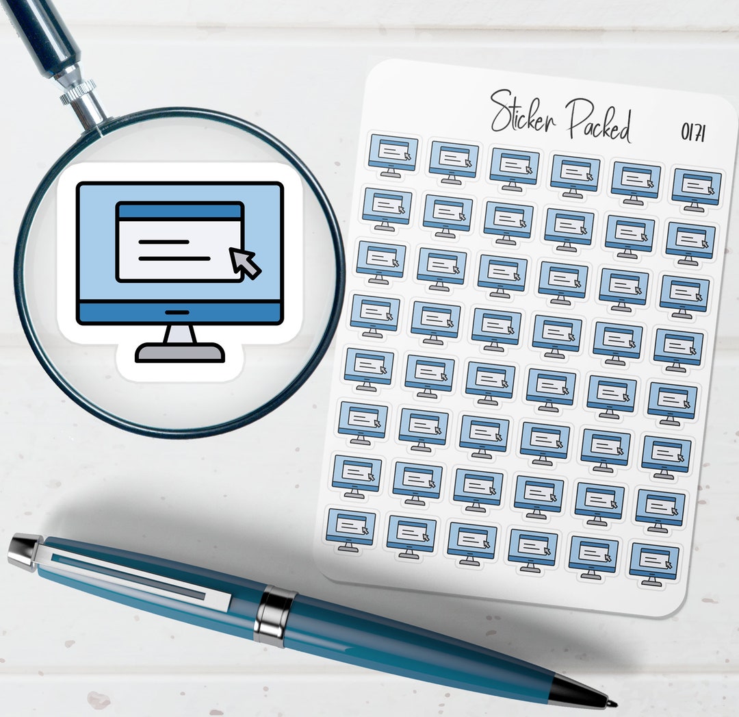 Computer Planner Sticker Computer Icon Sticker Computer Sticker - Etsy