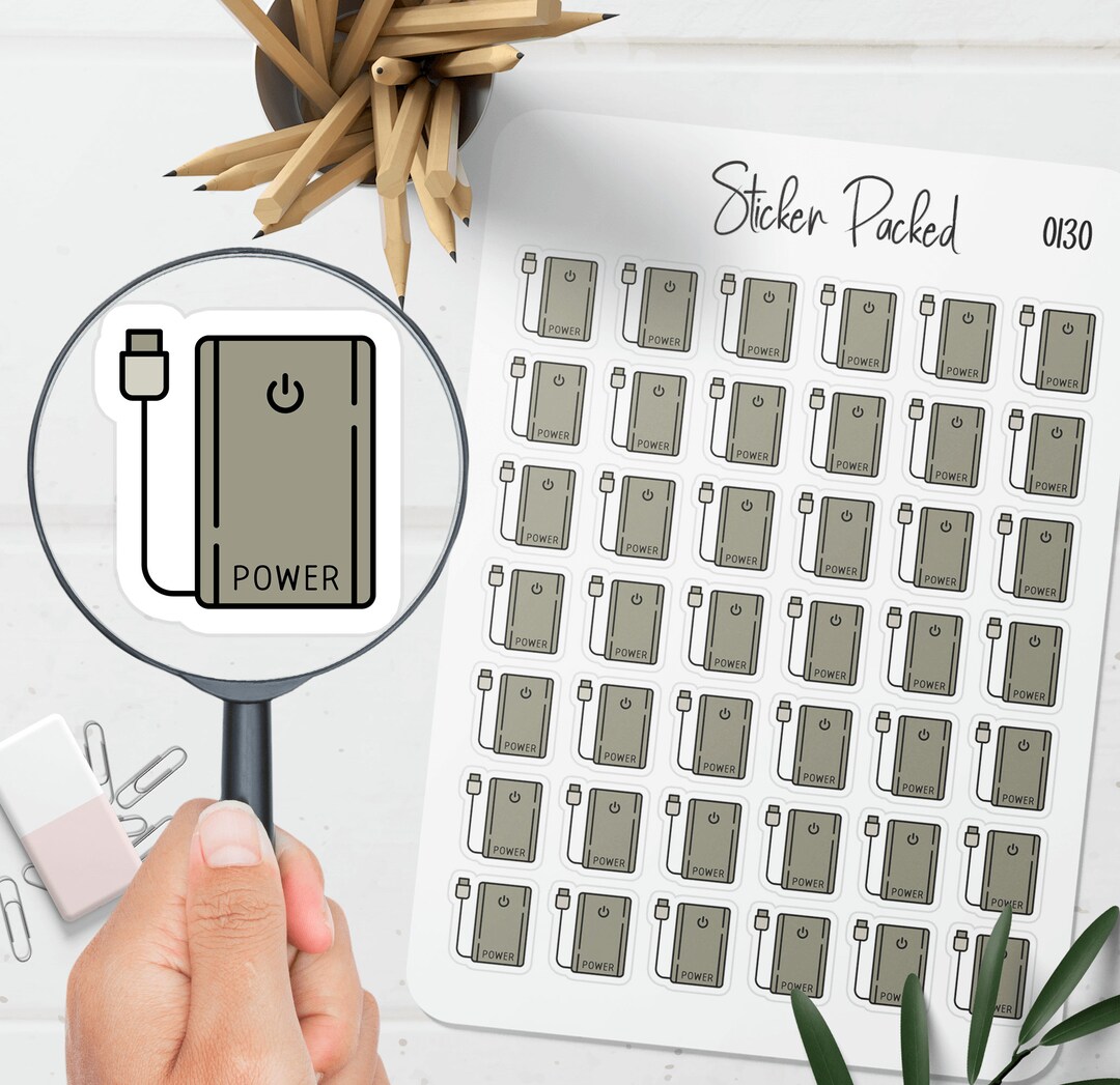 Powerbank Planner Sticker Powerbank Icon Sticker Powerbank - Etsy