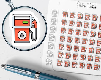 Gas Planner Stickers Gas Pump Planner Stickers Gas Reminder Stickers for Planners Gas Station Icon Petrol Sticker