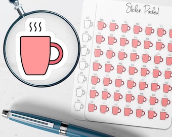 Pegatina de planificador de tazas Pegatina de icono de taza Pegatina de taza