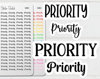 Priority Planner Sticker Priority Script Sticker Priority Word Sticker Priority Script Planner Sticker