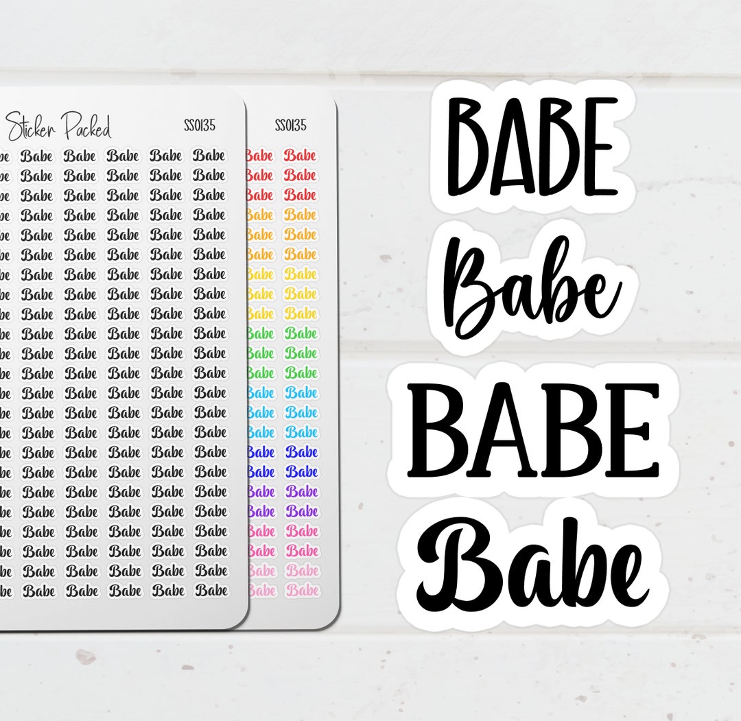 Babe Planner Sticker Babe Script Sticker Babe Word Sticker Babe Script ...