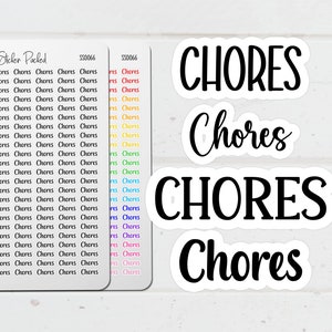 Chores Planner Sticker Chores Script Sticker Chores Word Sticker Chores Script Planner Sticker