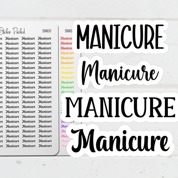 Manicure Planner Sticker Manicure Script Sticker Manicure Word Sticker Manicure Script Planner Sticker