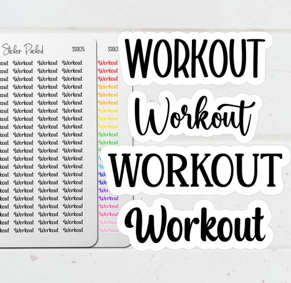 Workout Planner Sticker Workout Script Sticker Workout Word Sticker Workout Script Planner Sticker