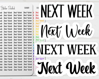 Next Week Planner Sticker Next Week Script Sticker Next Week Word Sticker Next Week Script Planner Sticker