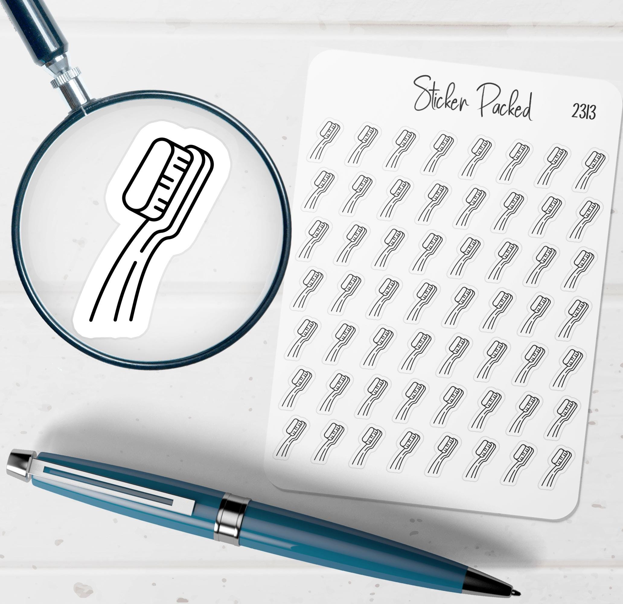 Toothbrush Printable Stickers Toothbrush Planner Sticker Toothbrush Icon Sticker Toothbrush Sticker ...