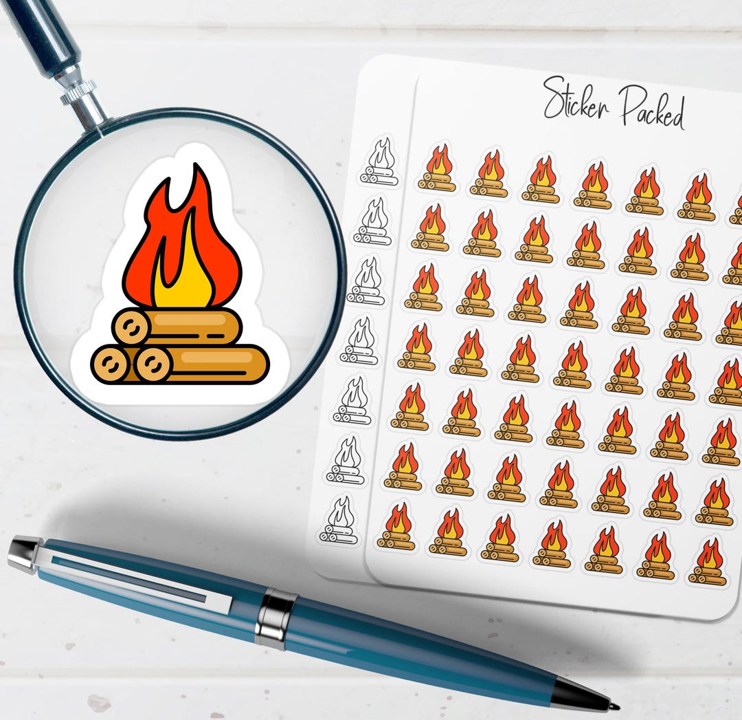 Campfire Planner Sticker Campfire Icon Sticker Campfire Sticker - Etsy