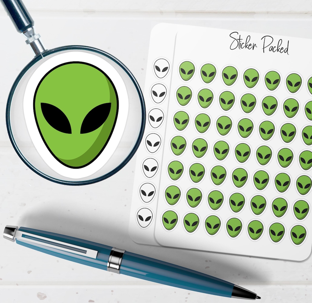 Alien Planner Sticker Alien Icon Sticker Alien Sticker - Etsy