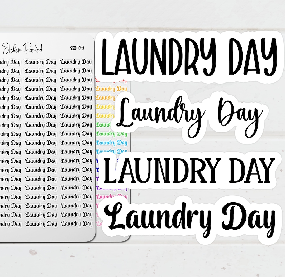 Laundry Day Planner Sticker Laundry Day Script Sticker Laundry Day Word
