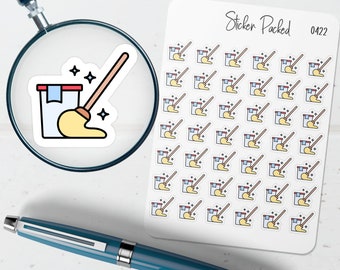 Mopping Planner Sticker Mopping Icon Sticker Mopping Sticker Cleaning Planner Sticker