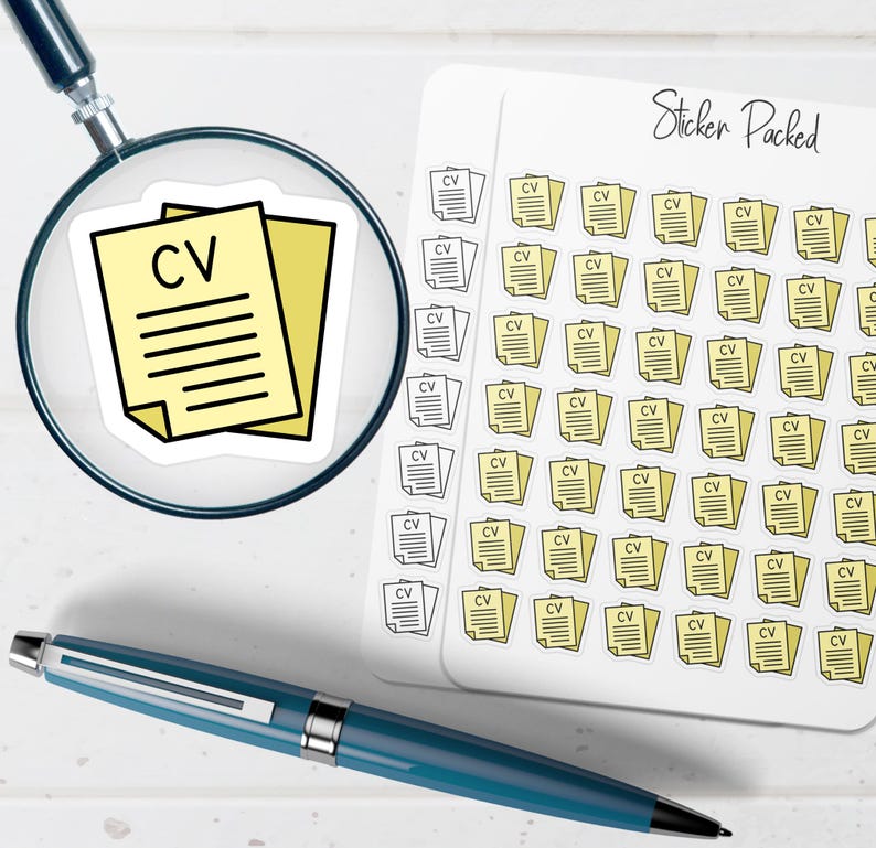 Cv Sticker Resume Planner Sticker Resume Icon Sticker Resume Sticker - Etsy