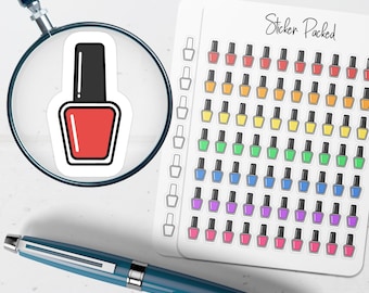 Pegatina planificadora de botella de esmalte de uñas Pegatina con icono de botella de esmalte de uñas Pegatina de botella de esmalte de uñas