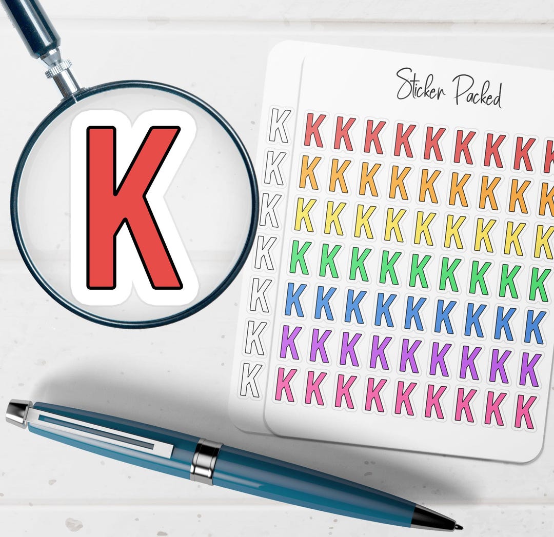 Letter K Planner Sticker Letter K Icon Sticker Letter K Sticker - Etsy