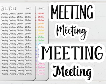 Meeting Planner Sticker Meeting Script Sticker Meeting Word Sticker Meeting Script Planner Sticker