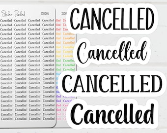 Cancelled Planner Sticker Cancelled Script Sticker Cancelled Word Sticker Cancelled Script Planner Sticker
