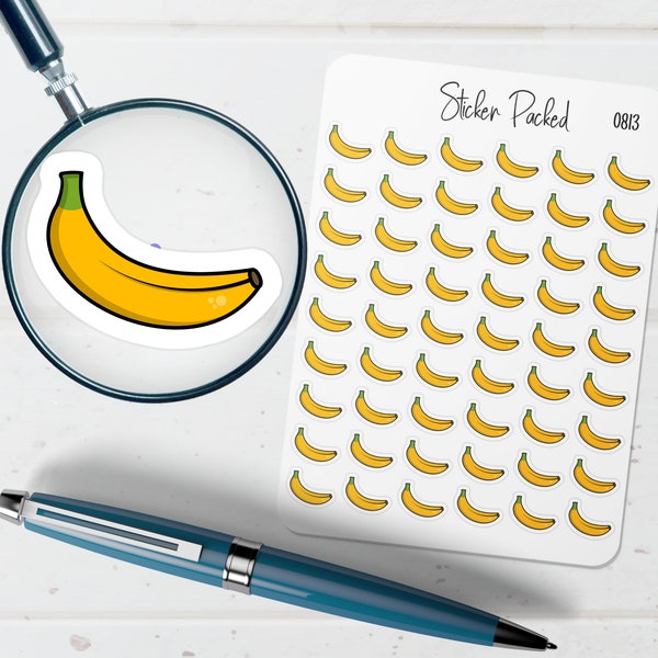 Banana Planner Sticker Banana Icon Sticker Banana Sticker Fruit Planner Stickers