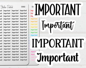 Important Planner Sticker Important Script Sticker Important Word Sticker Important Script Planner Sticker