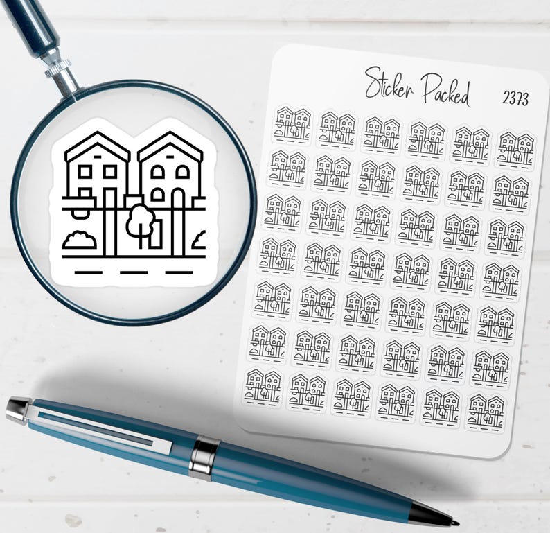 Neighborhood Houses Planner Sticker Neighborhood Houses Icon Sticker ...