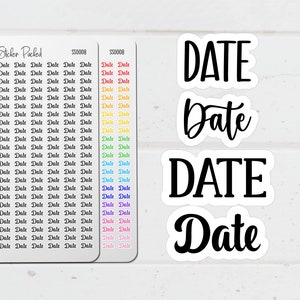 Date Planner Sticker Date Script Sticker Date Word Sticker Date Script Planner Sticker