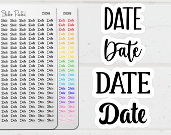 Date Planner Sticker Date Script Sticker Date Word Sticker Date Script Planner Sticker