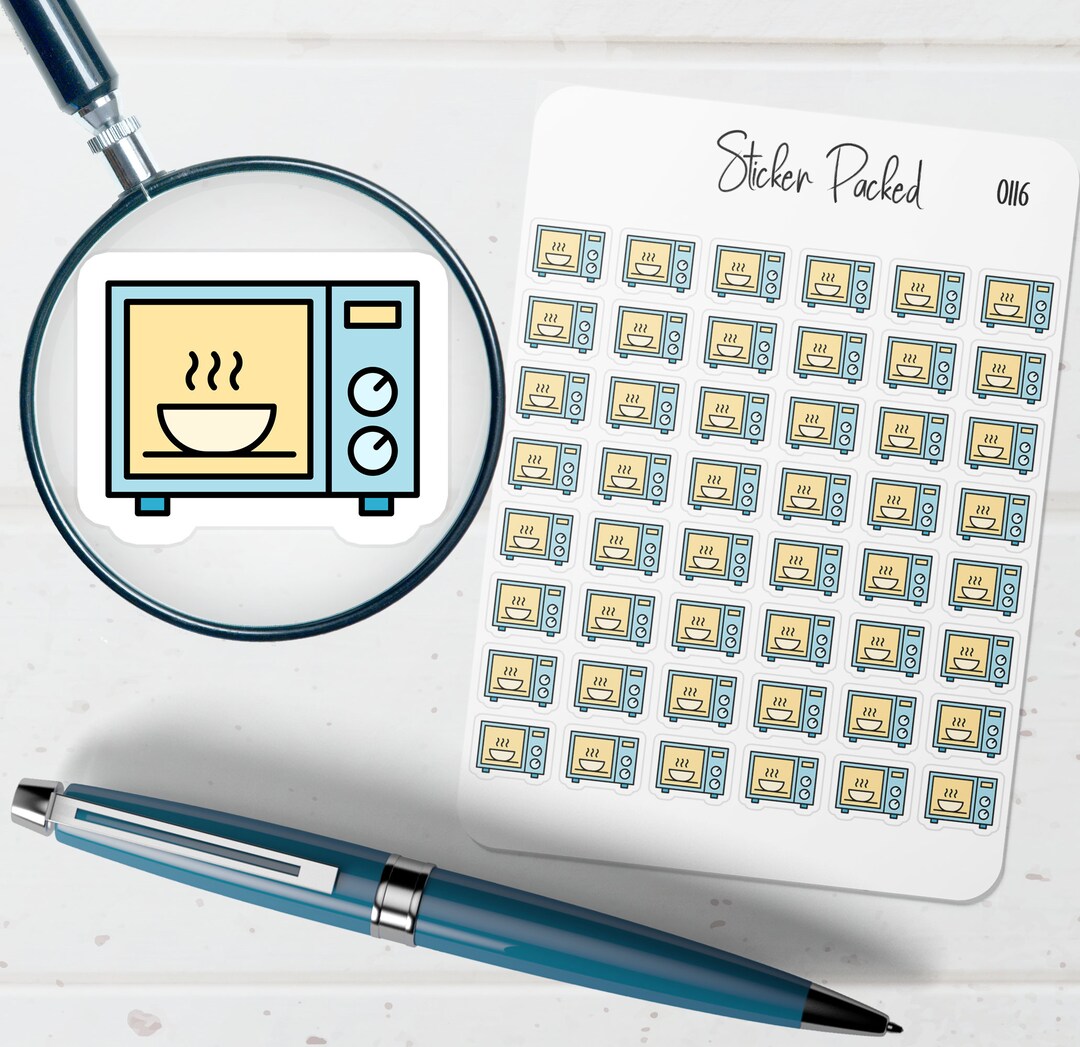 Microwave Planner Sticker Microwave Icon Sticker Microwave Etsy