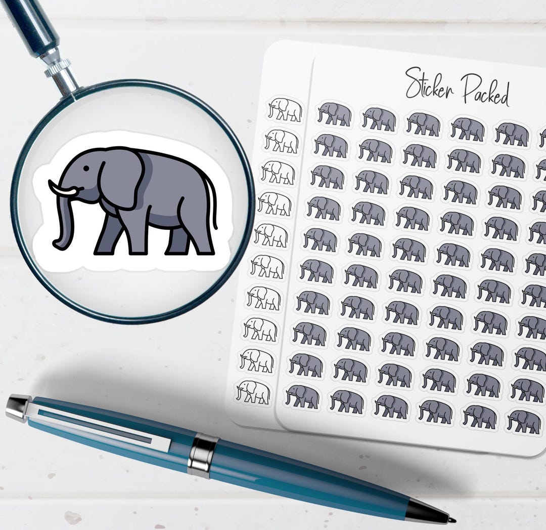 Elephant Planner Sticker Elephant Icon Sticker Elephant Sticker - Etsy