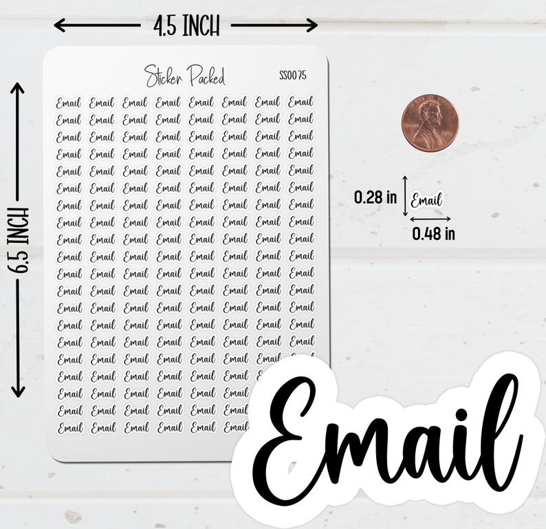 Email Planner Sticker Email Script Sticker Email Word Sticker Email ...