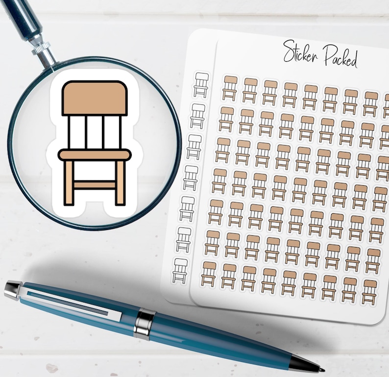 Chair Planner Sticker Chair Icon Sticker Chair Sticker - Etsy