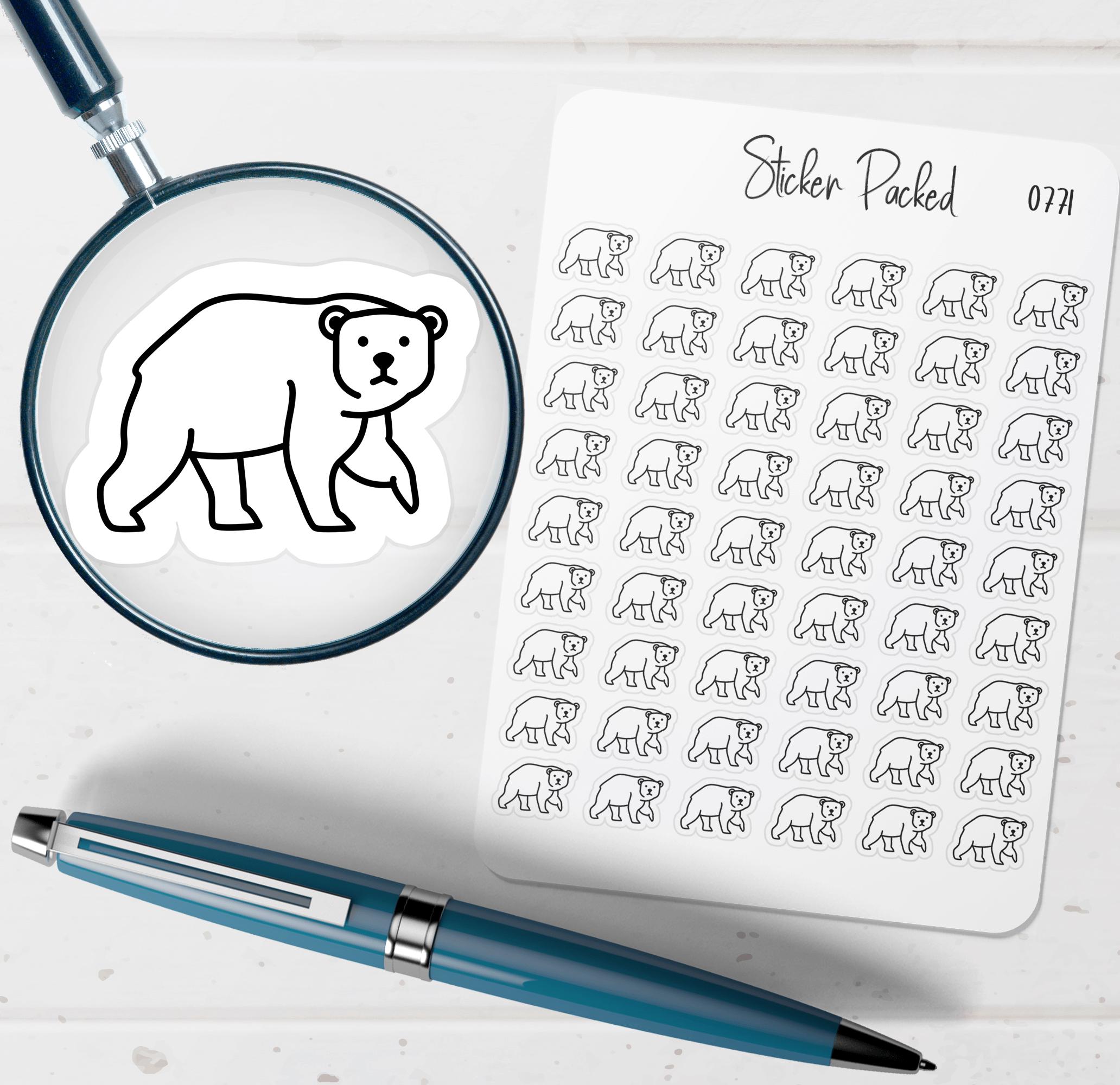 Bear Planner Sticker Bear Icon Sticker Bear Sticker - Etsy