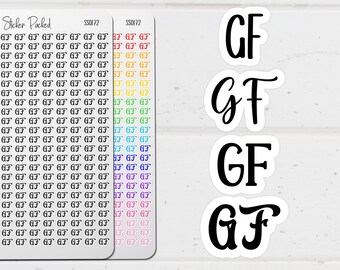 Gluten Free Planner Sticker GF Script Sticker GF Word Sticker GF Script Planner Sticker
