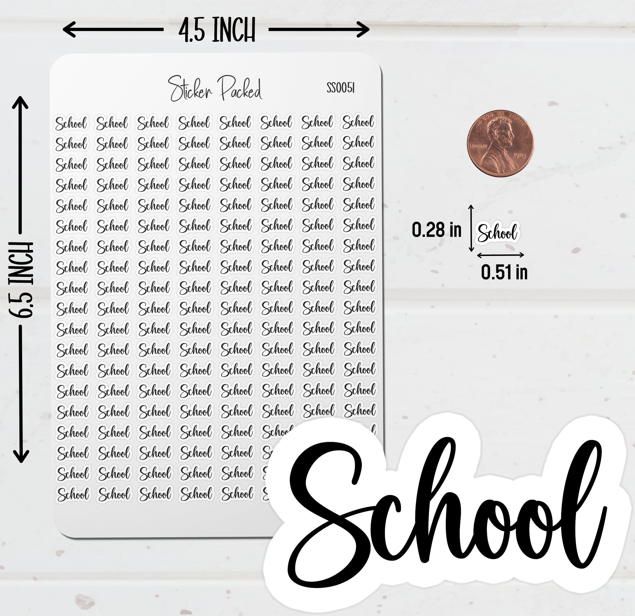 Scrut Sticker School Planner Sticker School Script Sticker School Word Sticker School ...