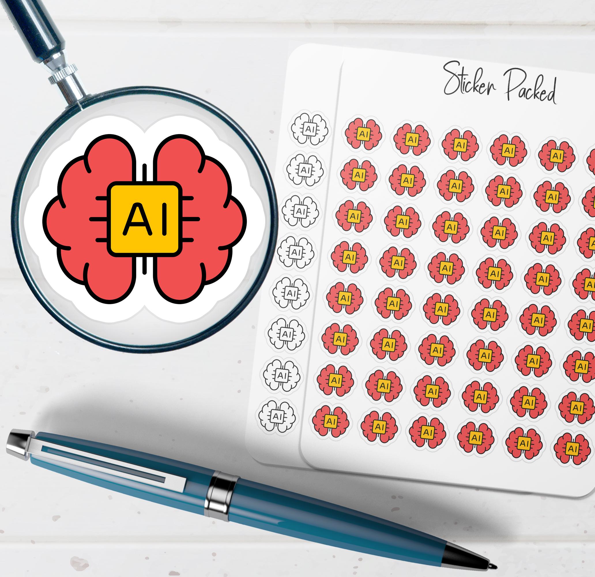 Artificial Intelligence Planner Sticker Artificial Intelligence Icon ...
