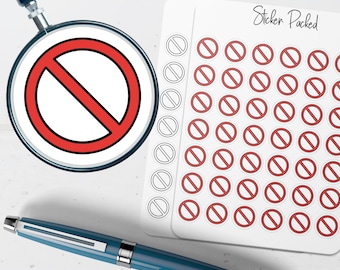 Prohibited Planner Sticker Prohibited Icon Sticker Prohibited Sticker
