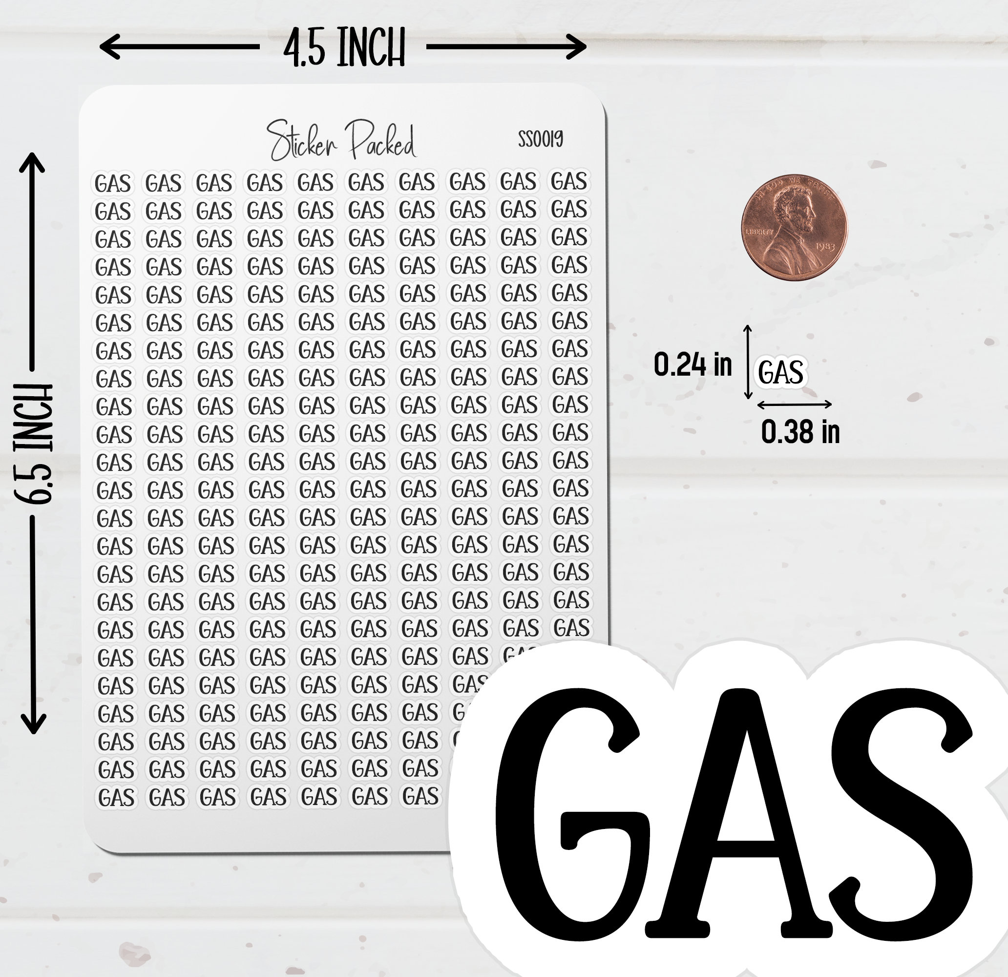Writing Out Gas Gas Planner Sticker Gas Script Sticker Gas Word Sticker Gas Script ...