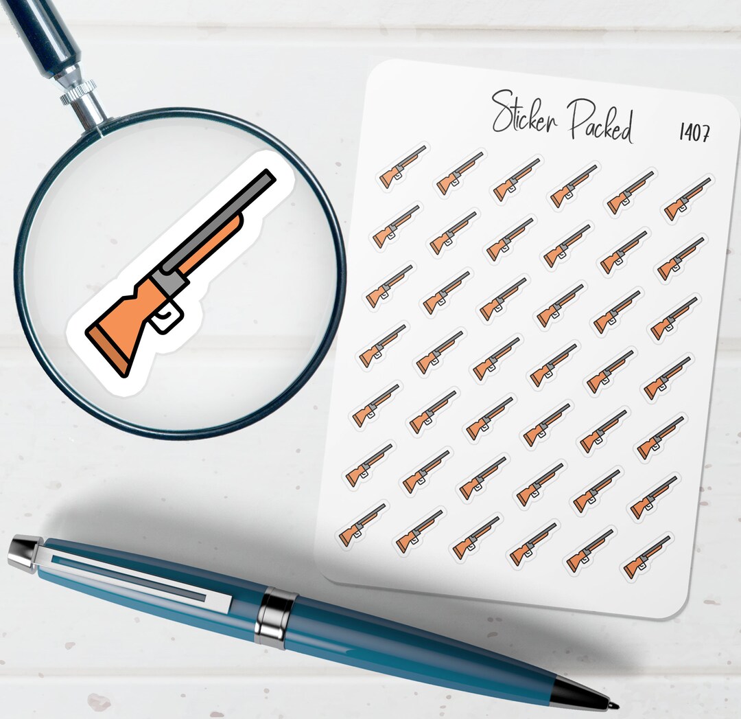 Rifle Planner Sticker Rifle Icon Sticker Rifle Sticker - Etsy