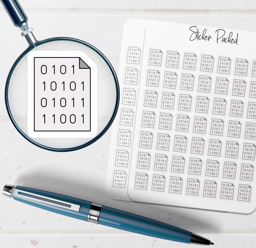 Binary Code Planner Sticker Binary Code Icon Sticker Binary Code ...