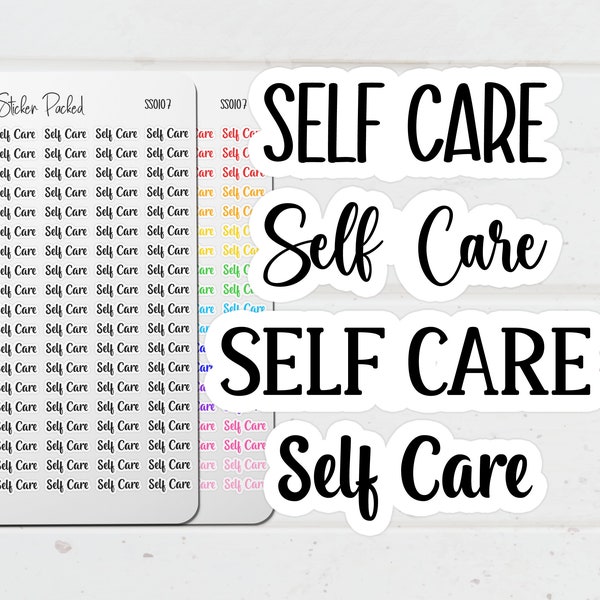 Self Care Planner Sticker Self Care Script Sticker Self Care Word Sticker Self Care Script Planner Sticker